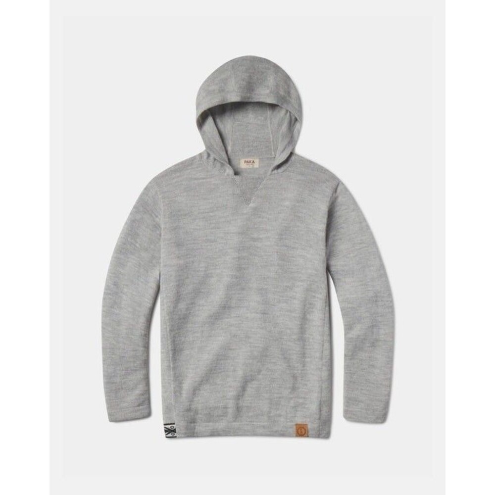 PAKA Unisex The Hoodie Light Gray Alpaca Knit Pullover Sweater Long Sleeve